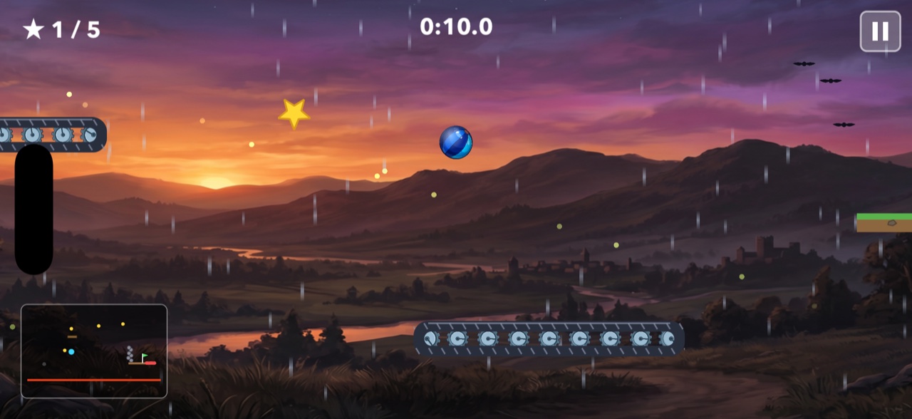 Rainy twilight level with conveyor belts