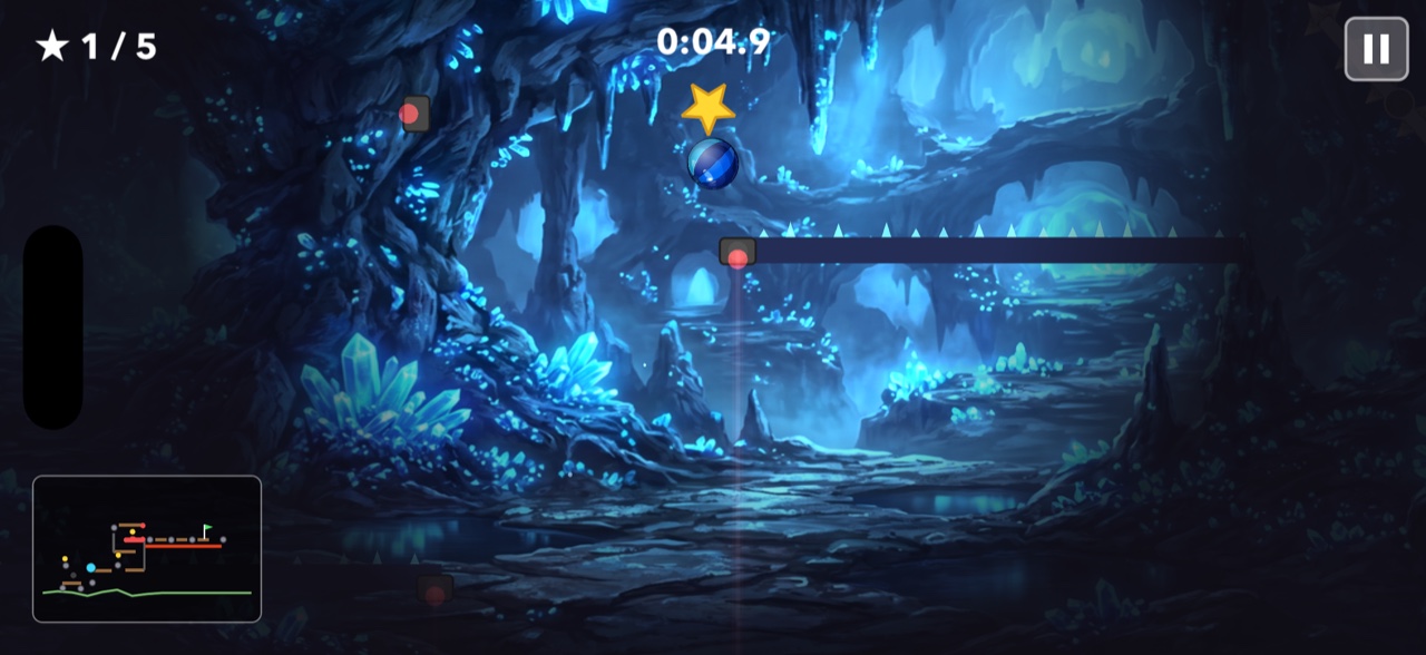 Glowing blue ice-cave level