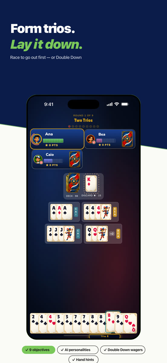 Gameplay — laying melds
