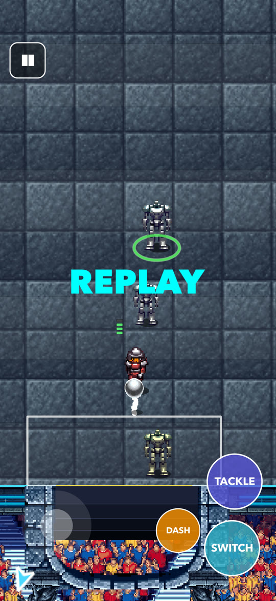 Cyborgs converging on the ball mid-match